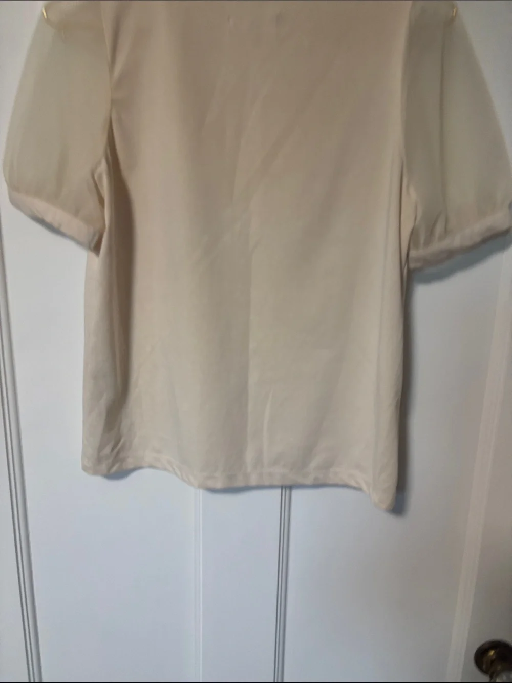Madewell Cream Puff-Sleeve Tee with Sheer Sleeves